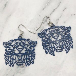 🌼 Blue Wildcat Laser Cut Dangle Earrings Kentucky